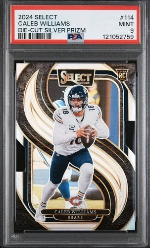 2024 Select Caleb Williams #114 Silver Prizm Premier Die-Cut (RC) PSA 9 LOW POP