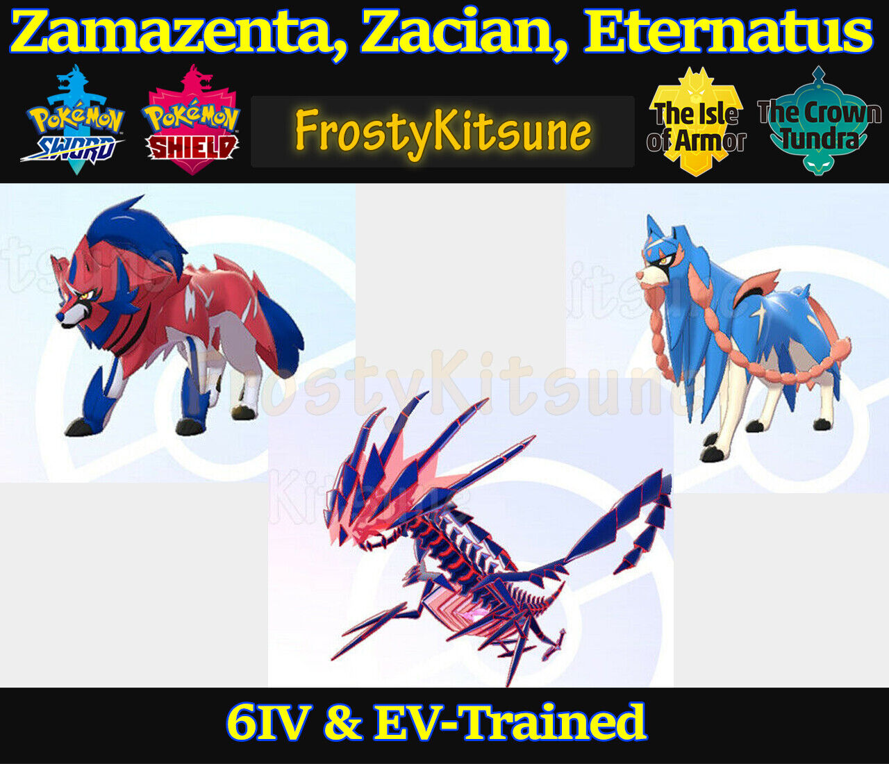 Pokemon Sword and Shield Ultra Shiny Zacian 6IV-EV Trained