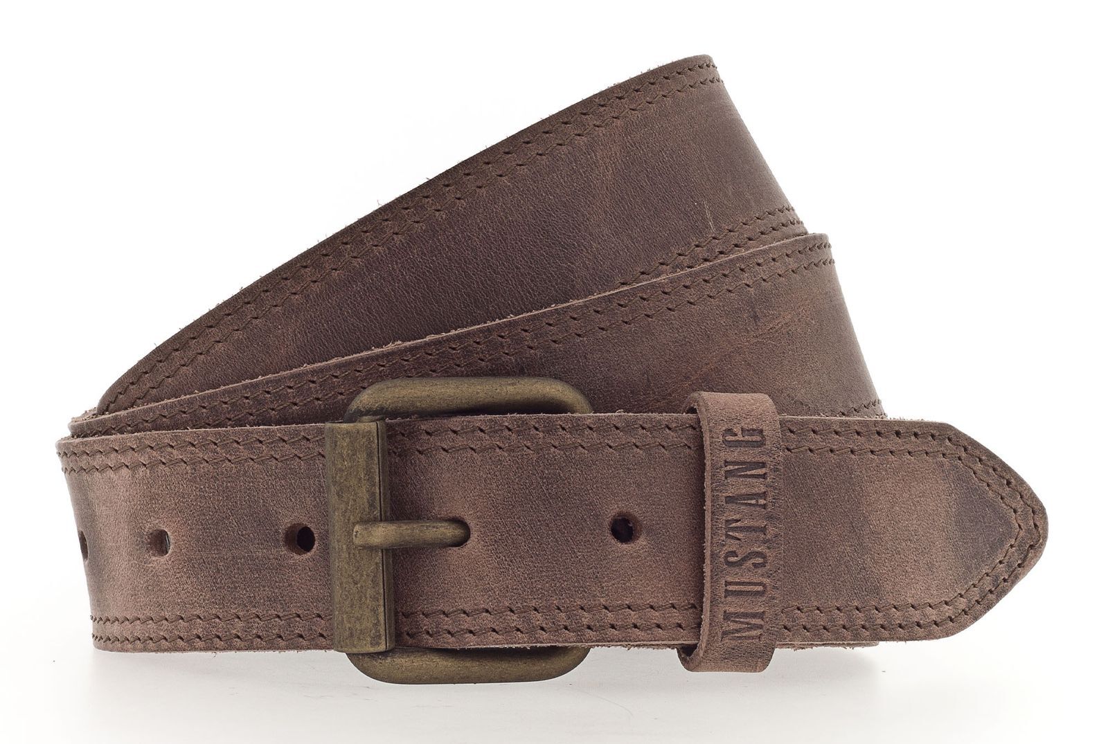 MUSTANG belt Leather Belt W115 Dark Brown