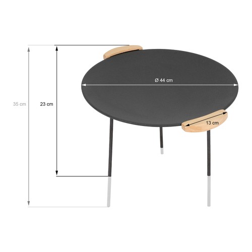 Griglia piastra barbecue ghisa grill rotonda Ø 44 cm pranzo picnic bbq 6 gambe - Foto 7 di 8