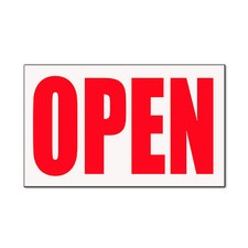 Open Red Business Corrugated Car Door Magnets Magnetic Signs-QTY 2