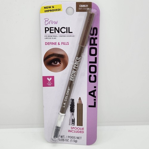 Lápiz de cejas LA Colors con relleno definidor de cejas Spoolie rubio oscuro C68631