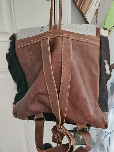 Myra Bag- Cow Print - Leather- Hair on Backpack- Gorgeous - Picture 4 of 8