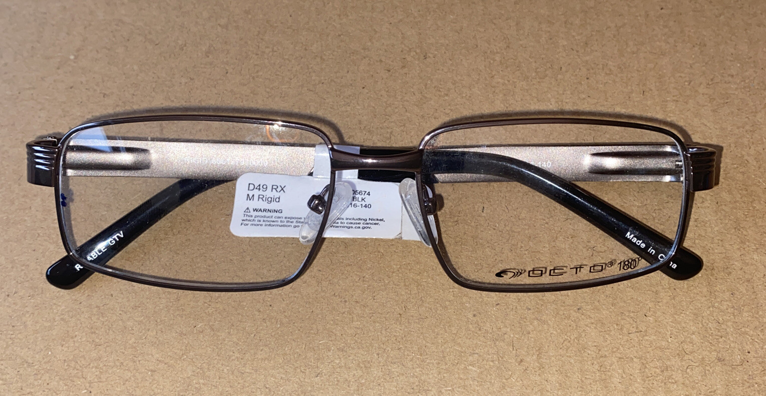 Octo Rigid 180° Gun Black Eyeglass Frames 54 16 140 (B-27)