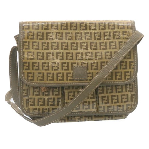 FENDI Zucchino Canvas Shoulder Bag 