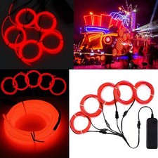 5m Battery Operated Flexible Neon Led Light Glow El Wire String Party Strip Rope 5m Battery Operated Flexible Neon Led Light Glow El Wire String Party Strip Rope