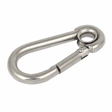 2" Length 304 Stainless Steel Carabiner Spring Snap Clip Hook Lanyard-