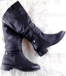 ruched boots flat