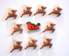 Sew Cute Sleigh / Reindeer / Sew Thru Holiday Buttons ~ Dress It Up  # 7590