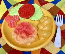 Little Tikes Fisher Price Play Food Fun SPAGHETTI SALAD FORK BREAD LOT CDI LT1