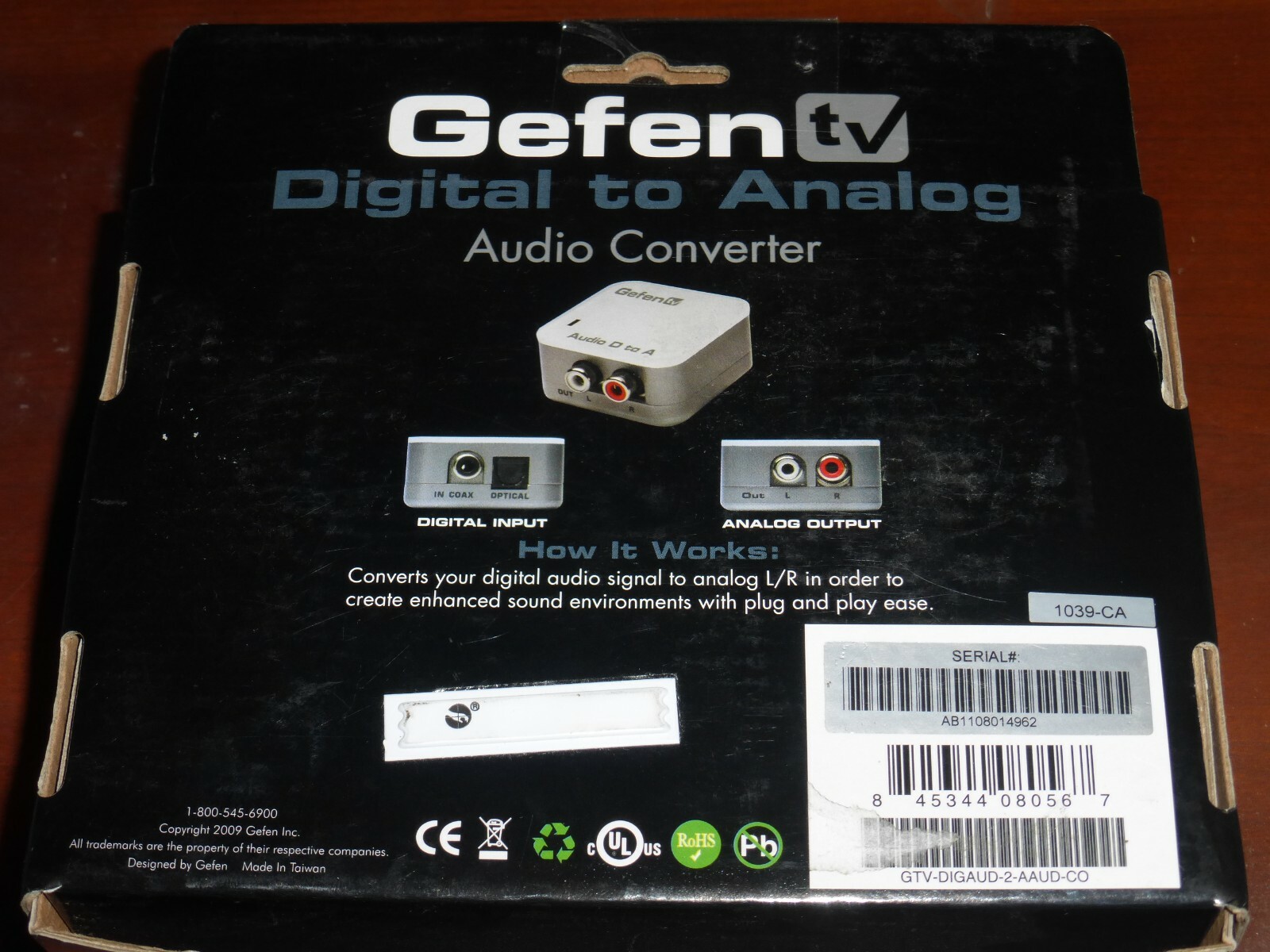Gefen TV (GTVDIGAUD2AAUDCO) Digital Audio to Analog Audio Adapter