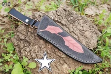CUSTOM MADE PURE LEATHER HAND ENGRAVED SHEATH FOR FIXED BLADE KNIFE AH-910