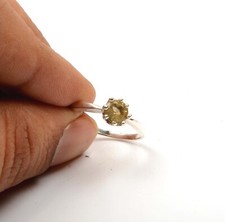 Natural Citrine Stone Ring 925 Sterling Silver Women  Girls Ring, 8.00 US