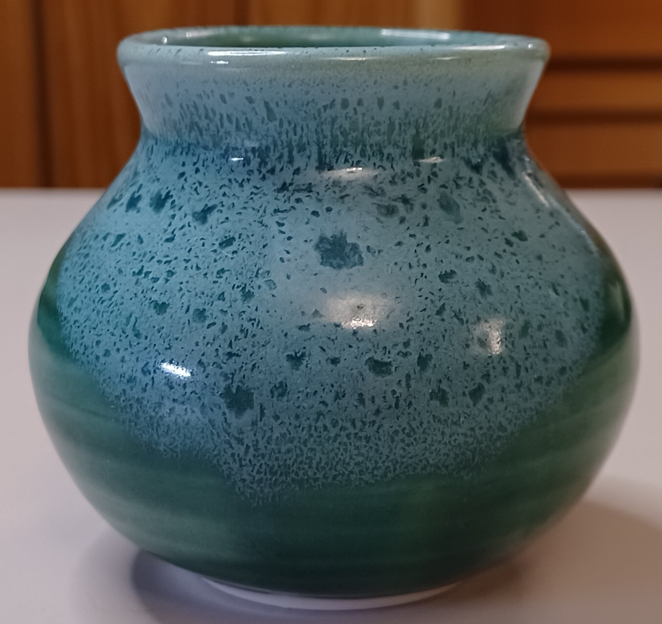 studio pottery green face jug pot - reminds me of a frog