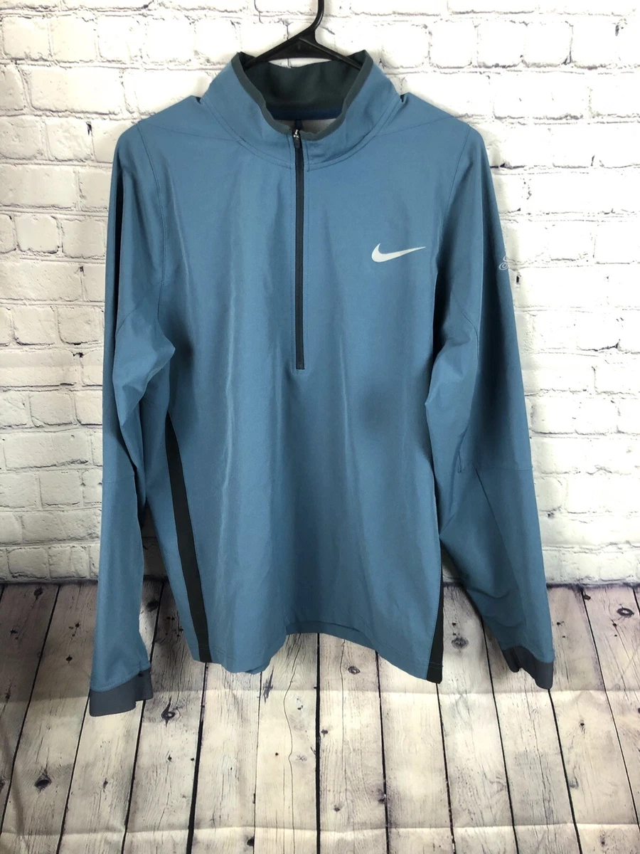 Mens Nike Golf Pullover 1/4 Zip Branded Size Med Blue