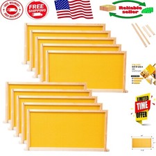 Efficient 10-Pack Deep Hive Frames  Wax Foundations for Better Honey Production