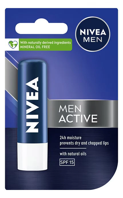 NIVEA MEN ACTIVE Lip Balm 24h Moisture Against Dryness No Shine