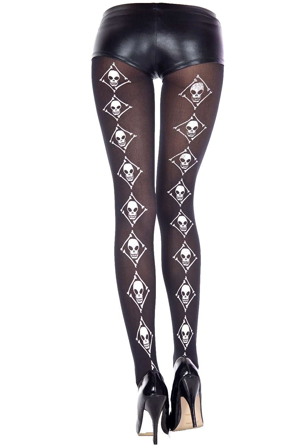 Medias negras con rayas Music Legs y Medias para Mujeres