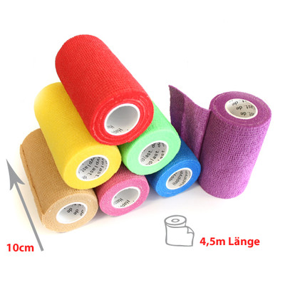 Selbsthaftende Bandage 10 Cm X 4,5 M – Blau, Elastisch, Für Sport, Therapie & Tiermedizin