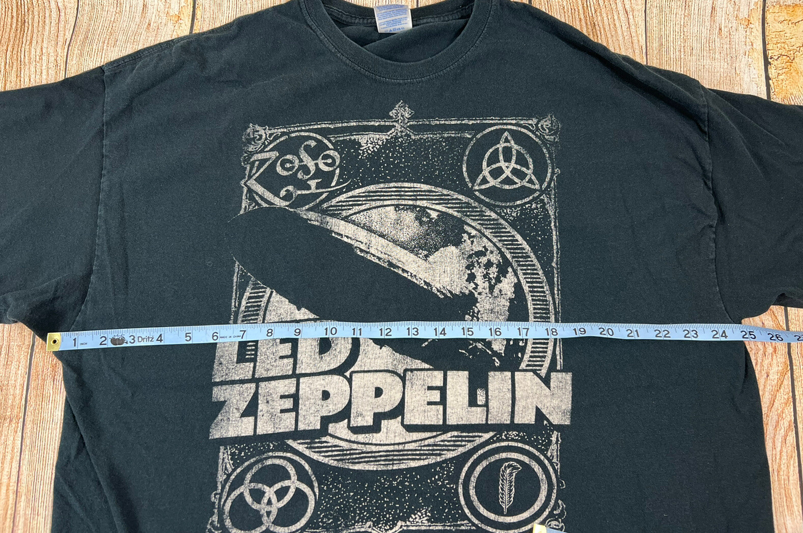 Led Zeppelin Blimp Band Black T Shirt Size 2XL Gem