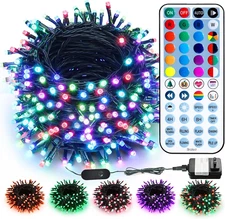RGB Christmas Lights, 164Ft 500 LED Color Changing String Lights, Dimmable Chris