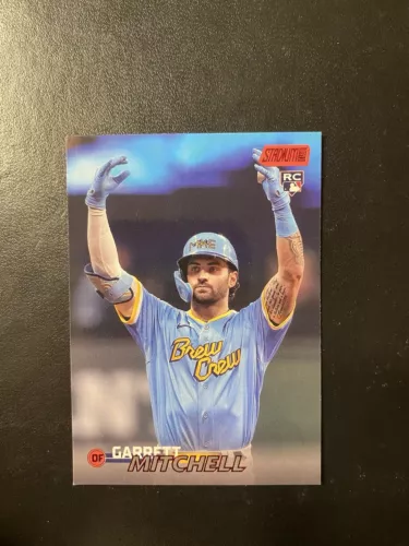 Garrett Mitchell RC Red Foil 2023 Stadium Club #20 Milwaukee Brewers