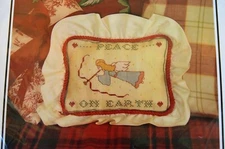 Margaret & Margaret Cross Stitch PEACE ON EARTH Angel Pillow Pattern SIGNED
