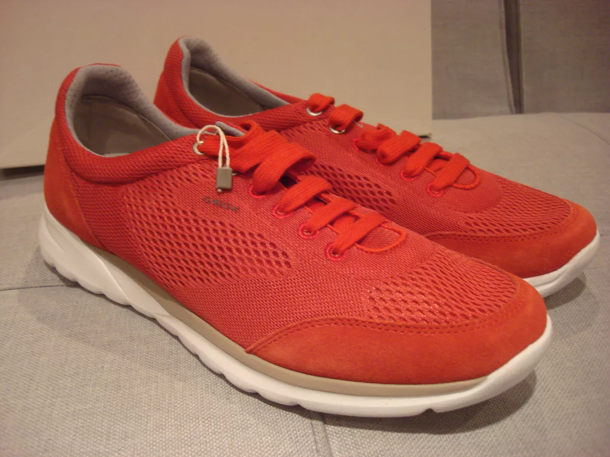 GEOX U DAMIAN B MEN&#039;S &amp; SUEDE U720HB RED SHOES SIZE 11 - BRAND NEW | eBay