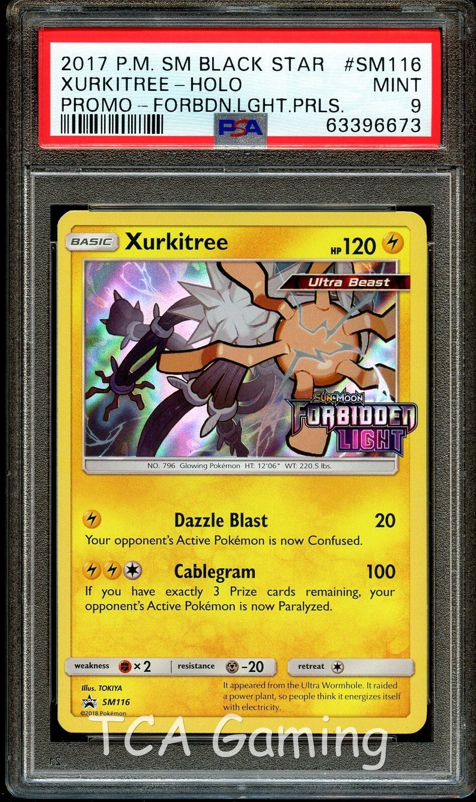 PSA 9 MINT Xurkitree SM116 PreRelease HOLO PROMO Pokemon Card 673