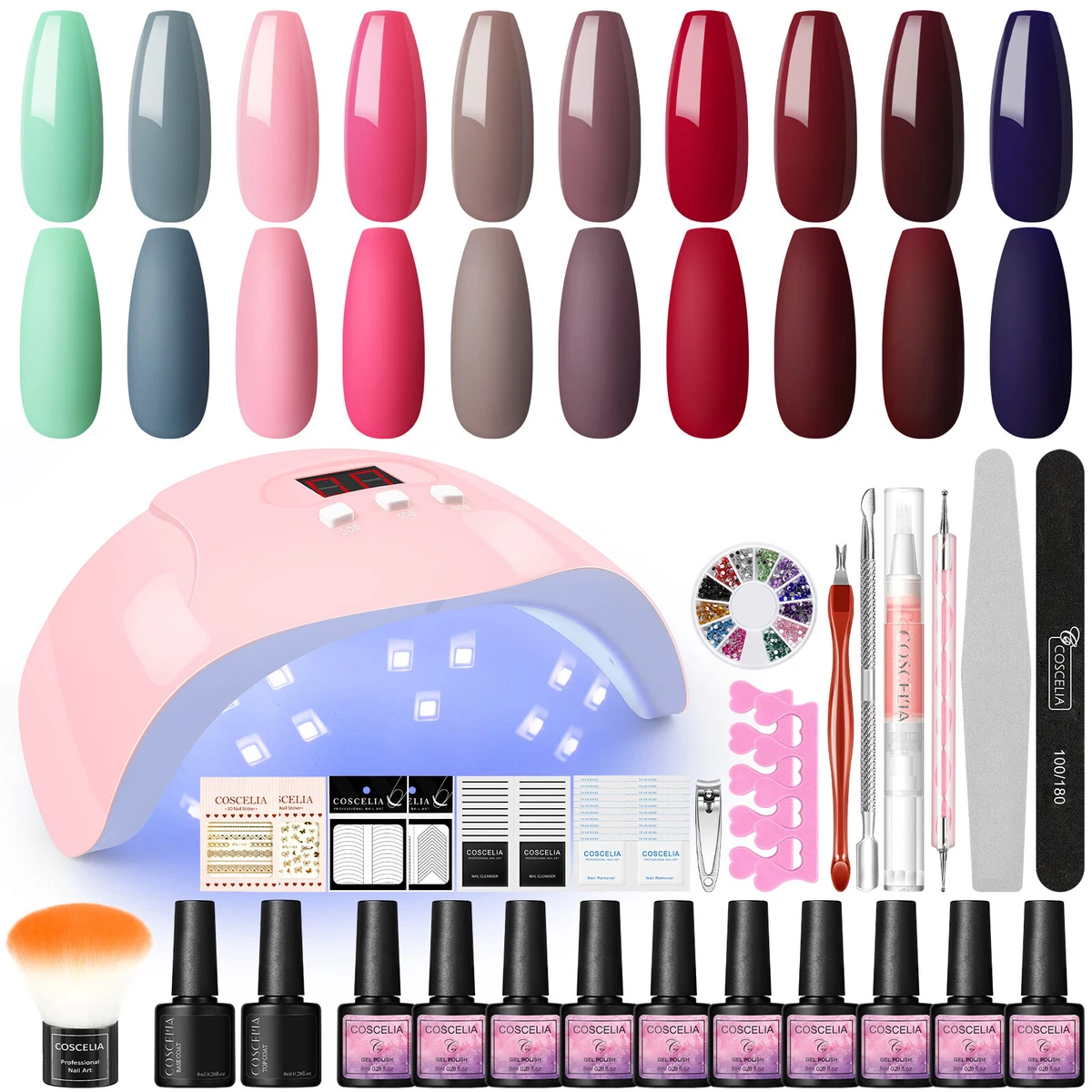 Nail Gel Set Gel Nail Polish Nail Art Decoration Tools Manicure Tools Base  Top | eBay