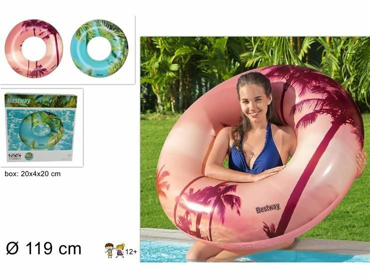 Flotador Inflable Salvavidas Atardecer Tropical 119cm Verano Mar Piscina DFH