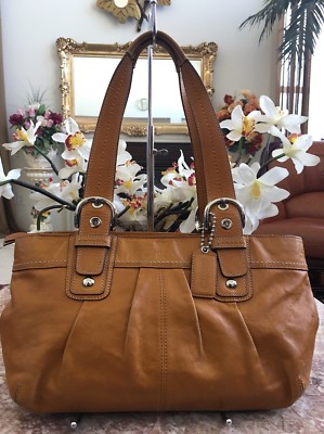 Coach Soho Pleated Yellow Leather Satchel Shoulder Handbag F13732