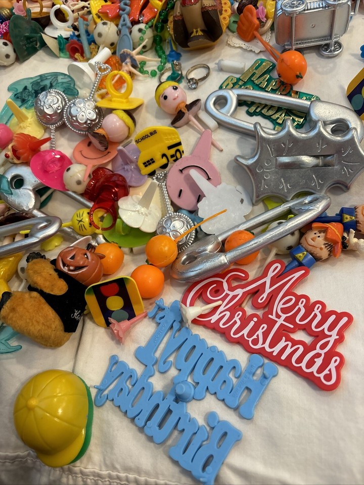 Huge Lot Vintage Cup Cake Topper Crafter Christmas Pick Birthday