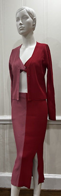 Steve Madden Gaia Skirt Cardigan Bra Top  in Lollipop Colorblock Womens Small