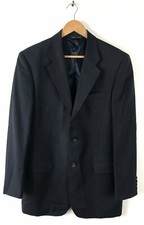 BANANA REPUBLIC Mens Size 40R Classic Fit Black  Blue Pinstriped Blazer