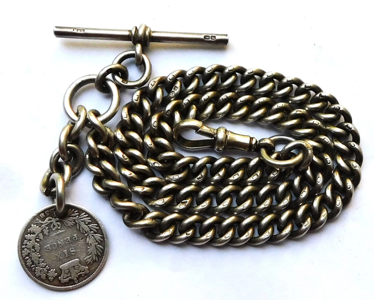 Vintage Silver Pocket Watch Chain In Antique Pocket Watches for