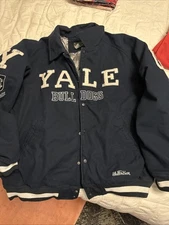 VTG Stall & Dean Ivy League YALE BULLDOGS Canvas Varsity Jacket Navy Size 5xl
