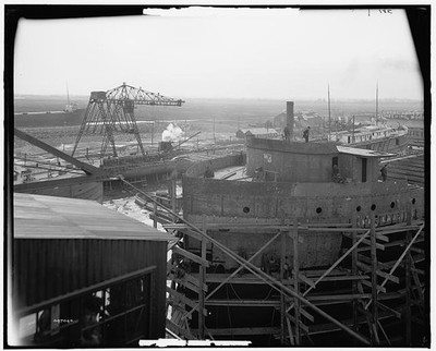 Ecorse Michigan 1906 Great Lakes Engineering Works Shipyard Construction