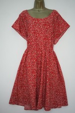 SHEIN RED FLORAL TEA SKATER DRESS SIZE 4XL 24