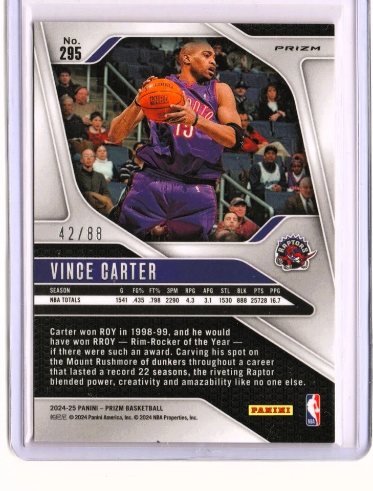 2024-25 Panini Prizm #292 Vince Carter Dragon Year Prizm /88 - Image 2 of 2