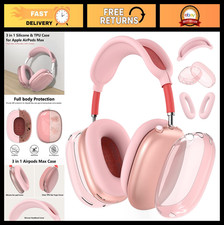 Clear Silicone Case Cover for AirPods Max 2  1 - Soft TPU Ear Pads  Headband,