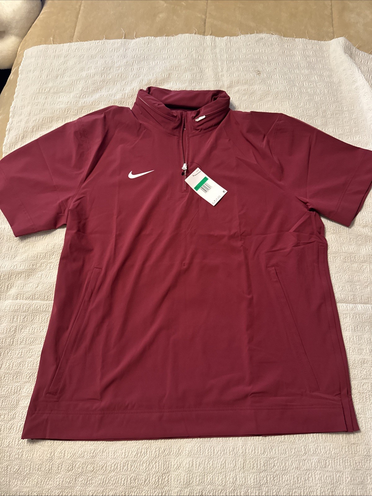 SACAI X NIKE Giacca uomo Nike Coaches marrone con cappuccio manica corta taglia XL FJ9548 610 nuova con etichette