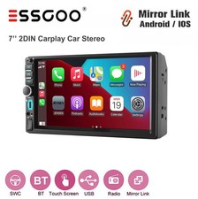 7" Double Din Car Stereo Radio Head Unit Apple Carplay  Android Auto SWC BT FM