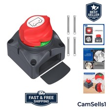 Battery Disconnect Switch 12V-48V Waterproof Marine Battery Cut Off Switch Ma...