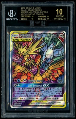 POKEMON POP 1 MBA BLACK DIAMOND MOLTRES ZAPDOS ARTICUNO SM210 BGS 10 BLACK LABEL