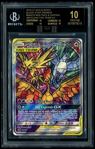 POKEMON POP 1 MBA BLACK DIAMOND MOLTRES ZAPDOS ARTICUNO SM210 BGS 10 BLACK LABEL
