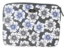 Kate Spade Blake Avenue Laptop Sleeve Case Floral Black Blue Flowers New NWOT