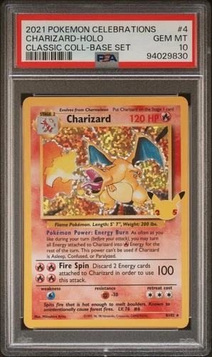 2021 Pokemon Celebrations Charizard-Holo #4 GEM MT PSA 10 Classic Coll-Base Set