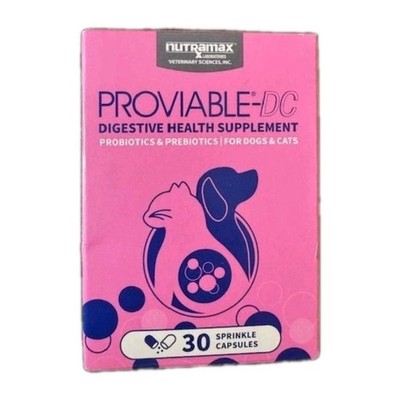 Nutramax Proviable-DC Digestive Health Supplement 30 Capsules FOR CATS dogs 6/27