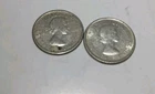 Lot of 2 Canadian Dimes 80% Silver 1963 Canada